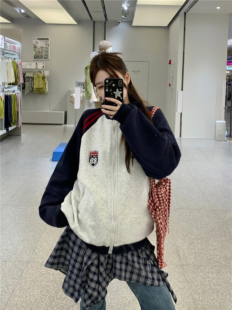 纯棉华棉复合真超秋冬加绒加厚潮开衫外套设计感立领保暖上衣,商品下架区,网红馆