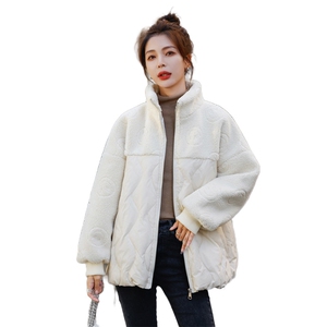 羽绒服女2025冬季新款女装韩版时尚颗粒绒拼接保暖白鸭绒外套图片
