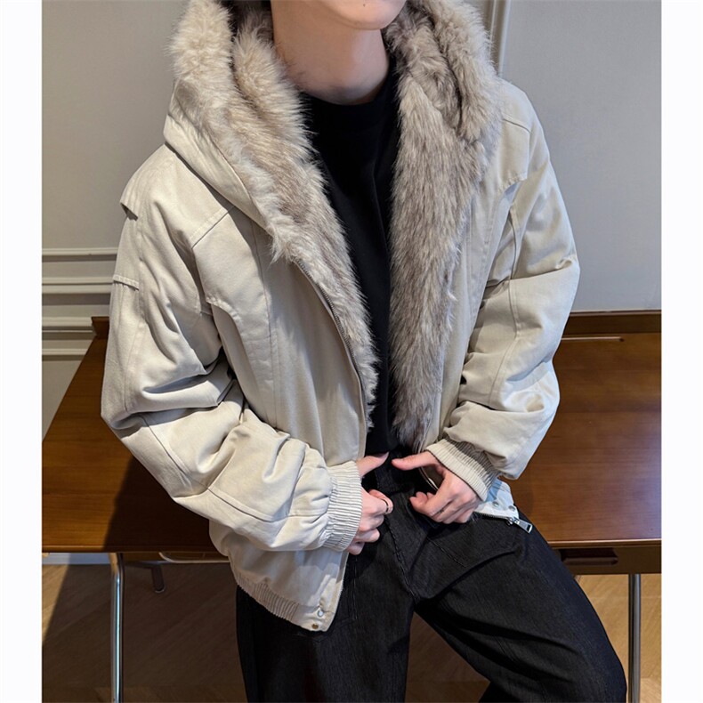 座山雕毛领连帽棉衣外套男冬加厚保暖夹克棉袄 XZ514-2-7234-P125图片
