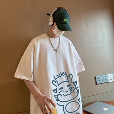 TT723大码宽松纯棉运动圆领体恤衫oversize短袖T恤男重磅T，男装T恤，星座304A-1