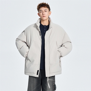 现货美式高街休闲夹克冬季立领纯色三防户外工装加厚棉服外套图片