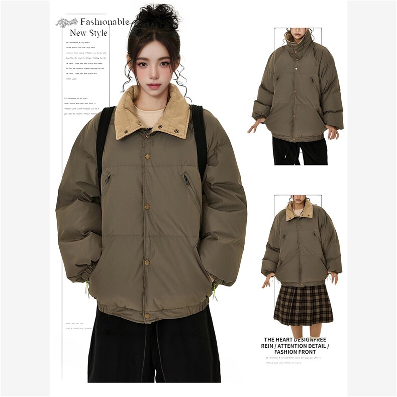 网络图现货美式覆古女秋冬加厚羽绒棉衣翻领情侣面包服J3333-P70,男装棉衣,星座715-7