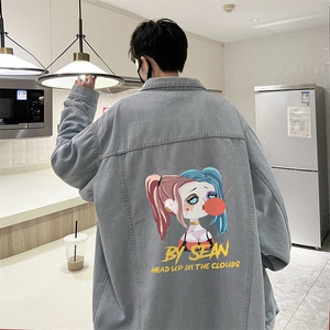 牛仔夹克男大码牛仔外套男茄克 NJ77298-P60加绒款-P75图片