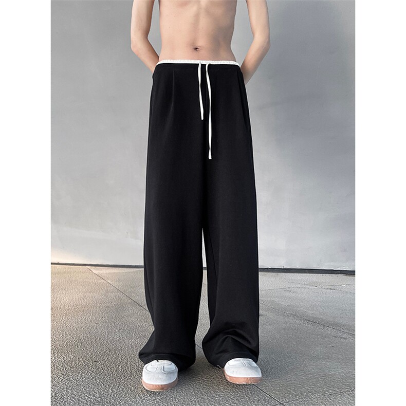 03春夏新款双腰头设计休闲拖地裤宽松垂感西裤XZ211-1-K2425-P50,男装西裤,星座211-1