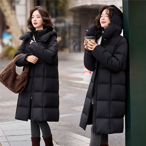 保暖长款连帽羽绒服女装2025新款冬季气质高级感加厚白鸭绒外套图片