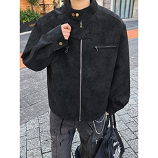 春季抖音得物品质扎染PU皮衣立领雾面皮夹克外套男6154-TP48，男装夹克，星座207