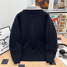 得物品质秋款男开衫拉链毛衣撞色拼接针织衫休闲线衣外套M302P68，男装针织衫/毛衣，星座1013-1