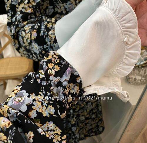 法风拼接连衣裙，女装连衣裙，Mu Mu