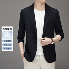 主推新款春夏男士高品质无痕压胶西服中青年轻薄休闲时尚西装外套，男装西服，钱塘723