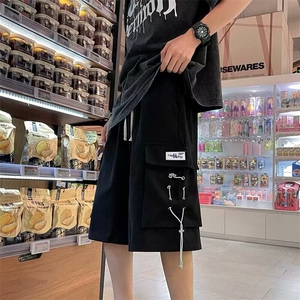 工装短裤男夏季休闲中裤宽松阔腿厚斜纯棉短裤五分裤子 D02图片