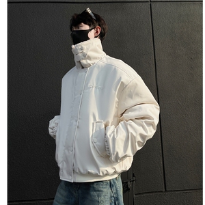 冬装美式复古羊羔毛翻领棉服飞行夹克棉衣加厚外套男 H1031 P128图片