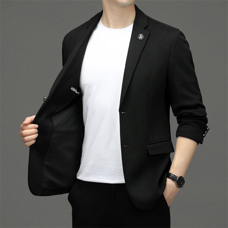 M23086-69钱塘2020-2中年男士西装外套商务休闲长袖纯色外衣P255,男装西服,钱塘207-2