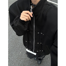 XZ1005-1-TTH0097-批88-设计感金属开衫卫衣，男装卫衣，星座1005-1