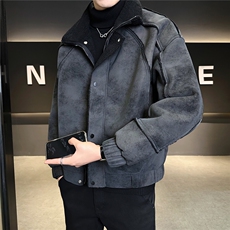 皮毛一体外套男士皮衣冬季2025新款加绒加厚皮夹克A313-9926-P178，男装夹克，电商A313