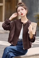 仿鹿皮绒夹克外套女2025年秋季新款时尚休闲宽松洋气百搭短款上衣，女装短外套，丽影随形