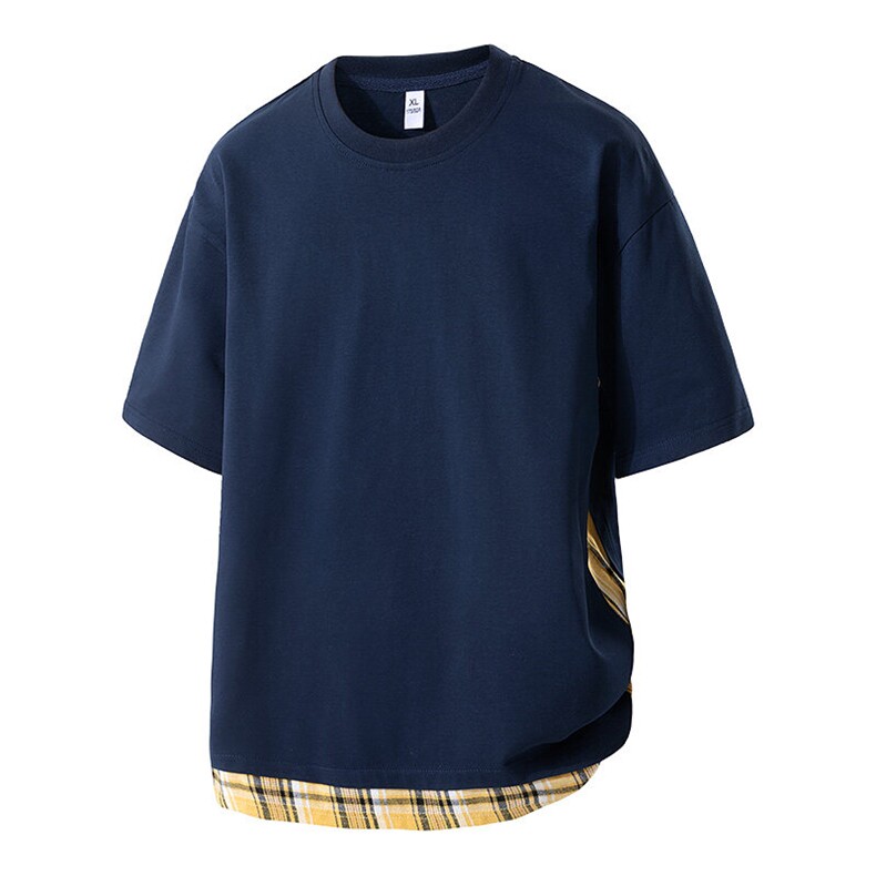 学院风假两件圆领短袖t恤男女2025夏季美式复古宽松半袖，男装T恤，星座1206（原A206）