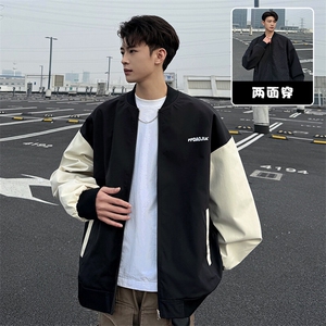 特批P55无差价春新款安哥拉红满天星正反穿夹克男立领棒球服J2667图片
