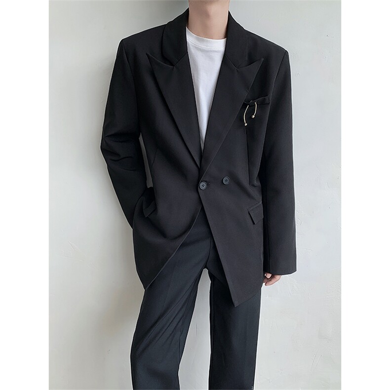 山本耀司黑色高级感垫肩西装外套男士宽松休闲西服秋季XF421P128,男装西服套装,星座512-1（原513-3）
