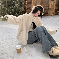 新款现货主推仿水貂皮毛一体9905-P195-K288，女装短外套，2C129