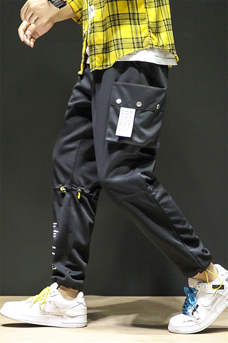 C415-K160-P55-休闲裤男潮流潮牌宽松束脚松紧九分日系工装裤,男装休闲裤,电商A456（原C415）