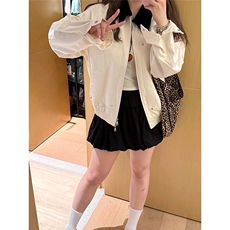 美式复古拼色翻领外套女秋季2025新款休闲宽松男女棒球服夹克上衣，男装夹克，星座1210-1