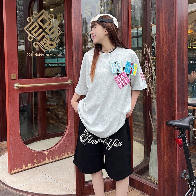 万针全刺绣工艺抖音得物高品质260克重磅纯棉双纱美式高街短袖T恤,男装T恤,电商A486-1