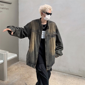 美式高街牛仔外套男韩版潮流个性帅2025春季ins宽松夹克W5518-P67图片
