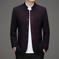 主推高品质中山装西服外套男士中老年风新中式休闲西服唐装，男装西服，钱塘723