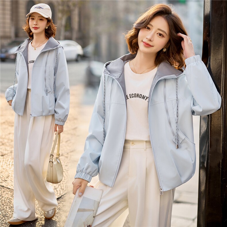 2026年春季休闲风连帽抽绳外套，女装短外套，依路服饰