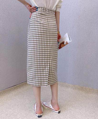 春款格子半身裙，女装半身裙，变色鸟(4F)