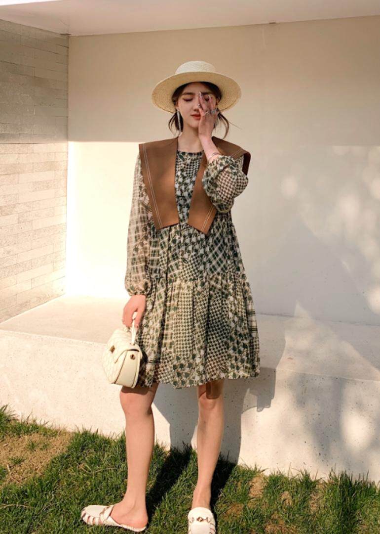 春夏披肩连件套连衣裙，女装连衣裙，H101