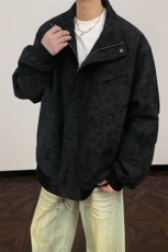 PY2615/P85春装新款现货短款立领皮夹克男雾面皮衣宽松潮外套，男装夹克，电商A141