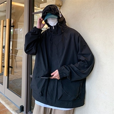 港风休闲大码运动情侣连帽夹克男外套CYJK9272P-75控价119，男装夹克，电商A128