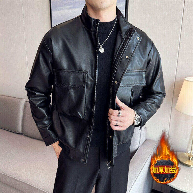 新款皮衣皮夹克超酷帅气男式夹克309B-3-6803-P70,男装夹克,星座1409-3