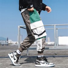 2021春秋天台日系男大码工装撞色大口袋休闲裤九分裤长裤K287-P55，男装休闲裤，电商A001