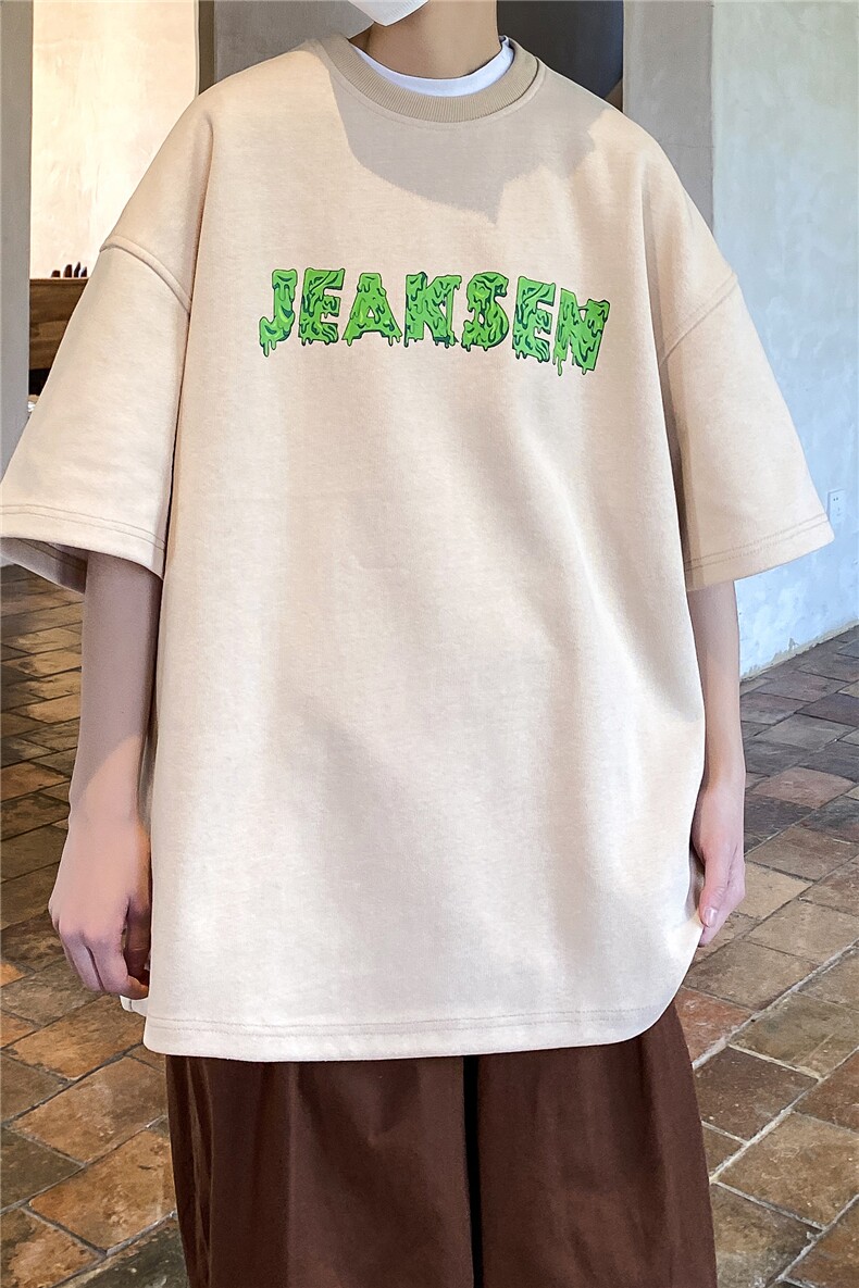 夏季新款美式复古重磅半袖初中生潮卡通字母短袖JK23215-p25控39,男装T恤,星座605(原A050)