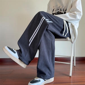 青少年秋冬条纹休闲潮牌得物二开经运动裤子XZ301b-2-CK711P32图片