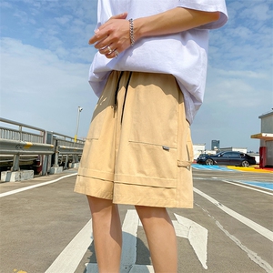 2023港风文艺做旧短裤男春夏宽松潮流五分裤图片