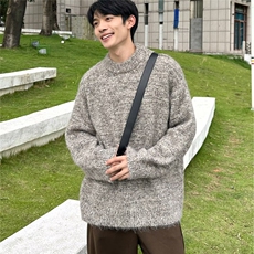 秋冬季新款加厚美式复古时尚提花宽松圆领套头针织毛衣男女气质，男装针织衫/毛衣，星座506A