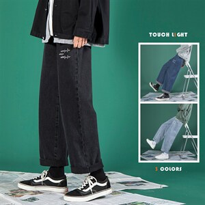 主推秋冬心电图牛仔裤宽松直筒老爹裤X715 NZ007 批45控68,男装牛仔裤,星座715