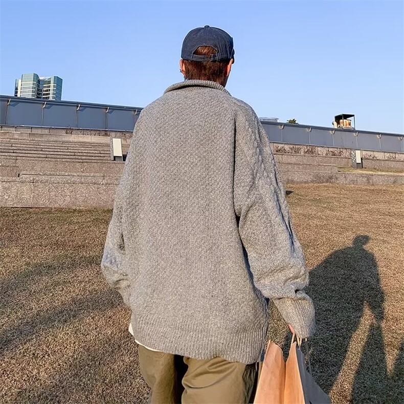 半拉链高领针织衫男女秋冬ins韩版慵懒毛衣oversize外套M432-P55,男装针织衫/毛衣,星座1008-1