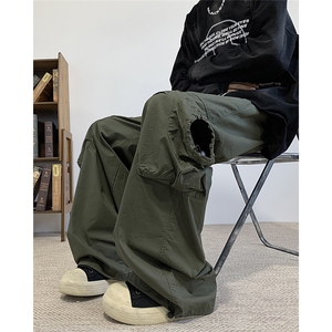 美式直筒多口袋宽松工装裤男女街头休闲长裤潮K636-P50图片