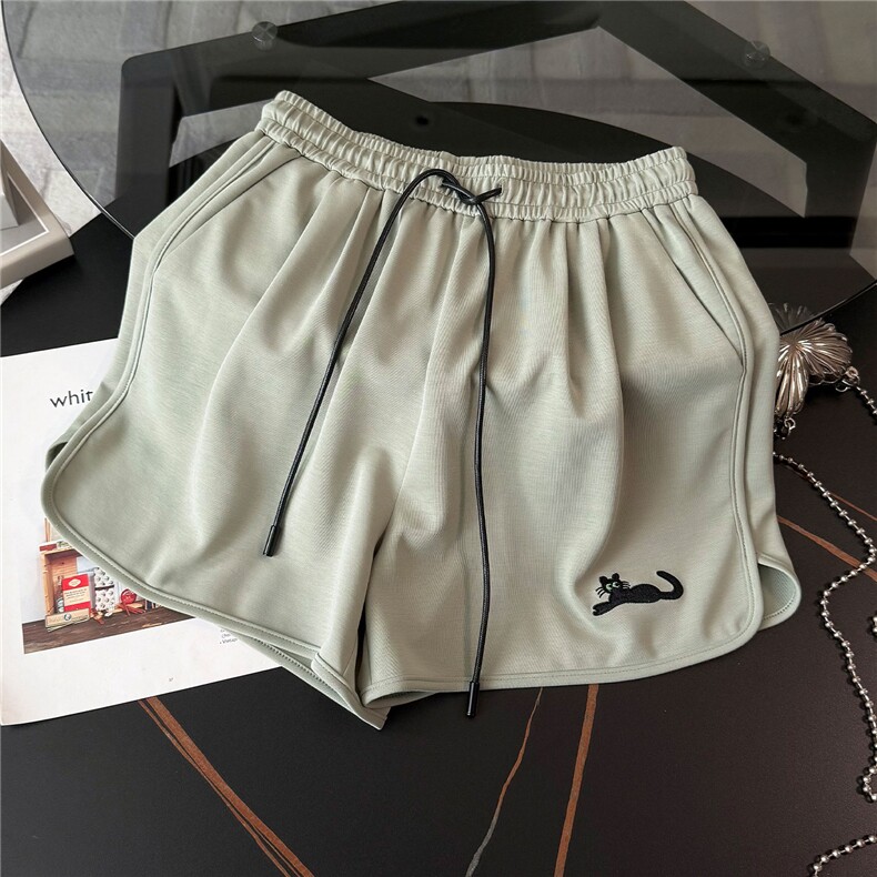 少女风穿搭时尚套装女夏宽松显瘦圆领卡通印花上衣阔腿短裤两件套,女装套装/套裙,江南