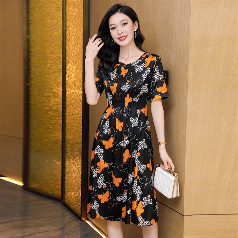 2024夏季新款法式茶歇裙V领收腰系带A字裙显瘦连衣裙长裙女M,女装连衣裙,阿舍尔精品