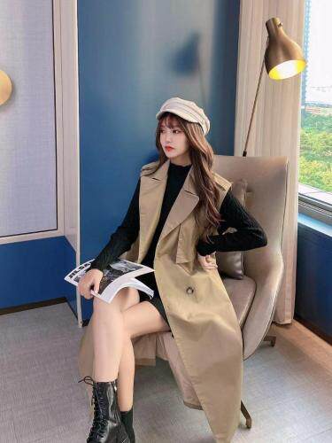 现货 秋款上新 长款马甲。，女装马夹，雪莉雷拉