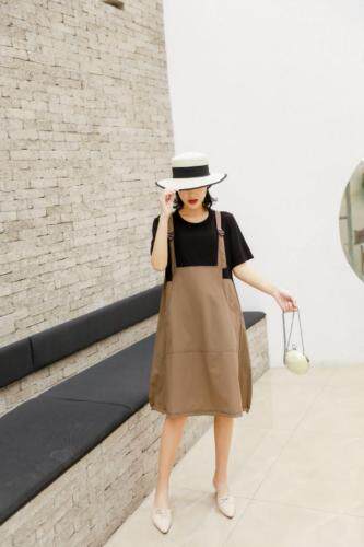 【现货】夏季新款假两件减龄专属定制设计连衣裙，女装连衣裙，得瑟空间