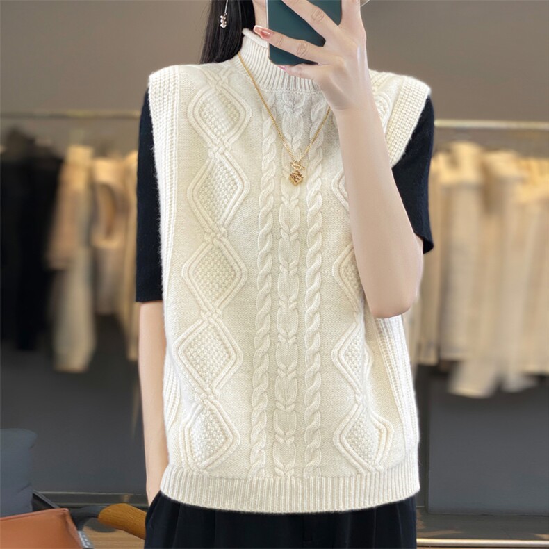 2024秋季新款重磅纯色无袖马甲通勤百搭，女装马甲，端硕羊绒