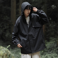 新款连帽冲锋衣夹克男山系户外潮流宽松休闲外套JK2302-P68，男装夹克，星座717