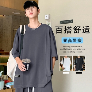 短袖t恤夏季休闲潮牌时尚潮流夏装清爽冰丝跑步运动TT351-特批-36图片