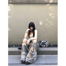 破洞牛仔裤潮男女款【特价43】Y804，男装牛仔裤，星座1112-1